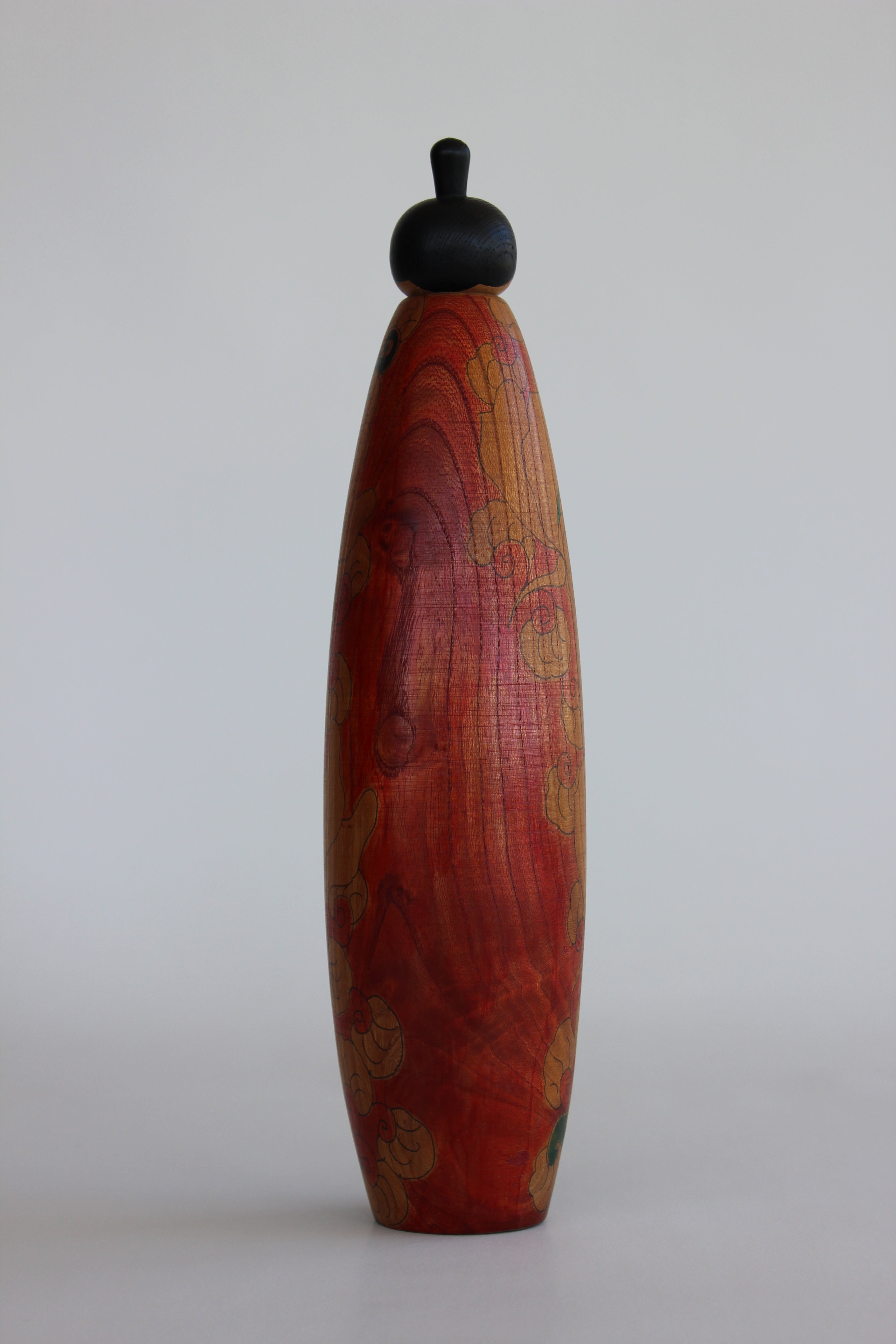Hana (Flower) Hand Carved Sōsaku Kokeshi by Issetsu Kuribayashi