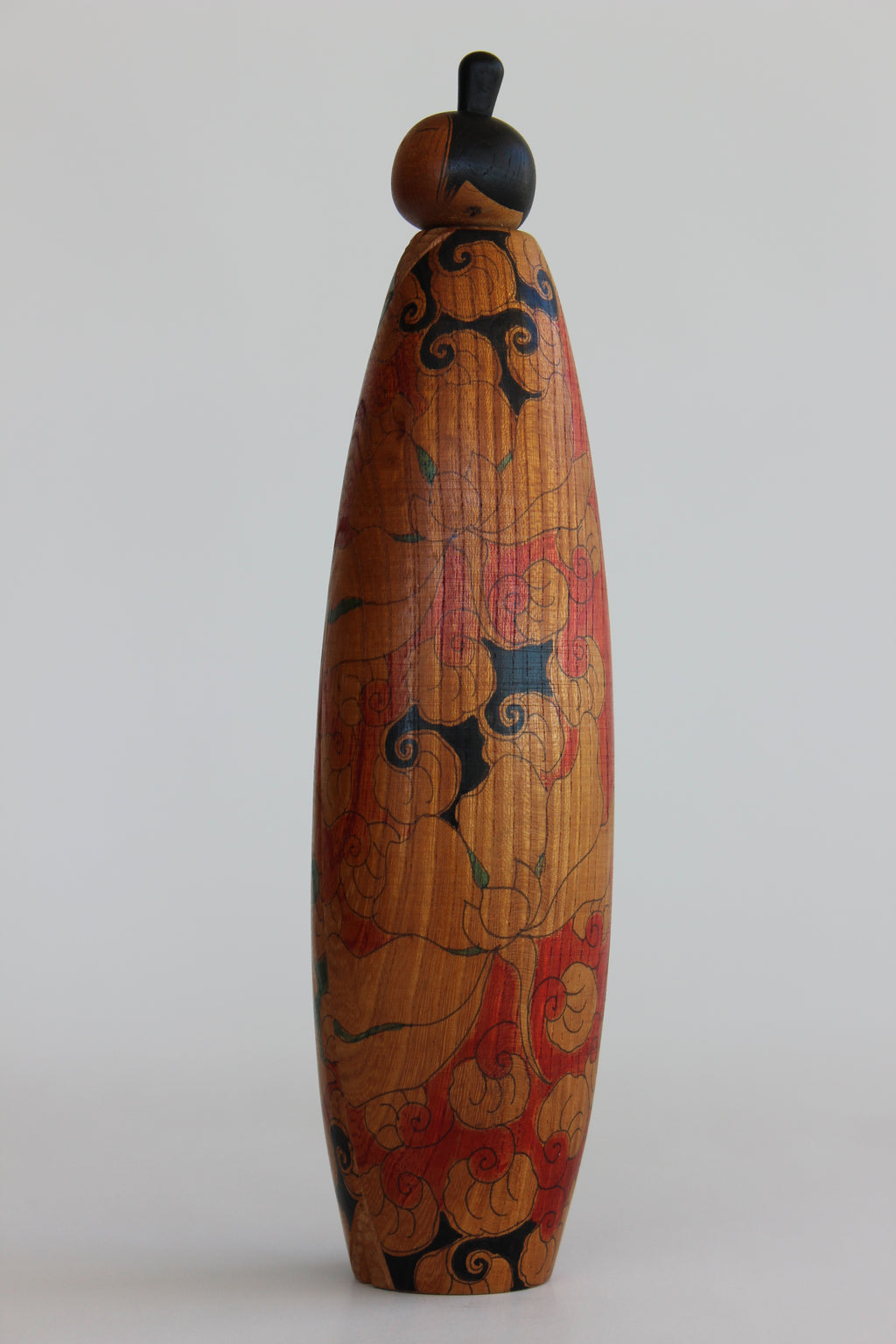 Hana (Flower) Hand Carved Sōsaku Kokeshi by Issetsu Kuribayashi