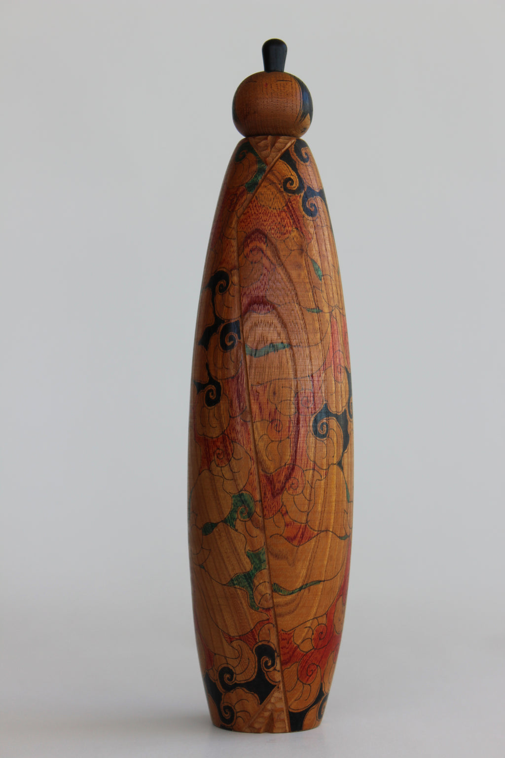 Hana (Flower) Hand Carved Sōsaku Kokeshi by Issetsu Kuribayashi