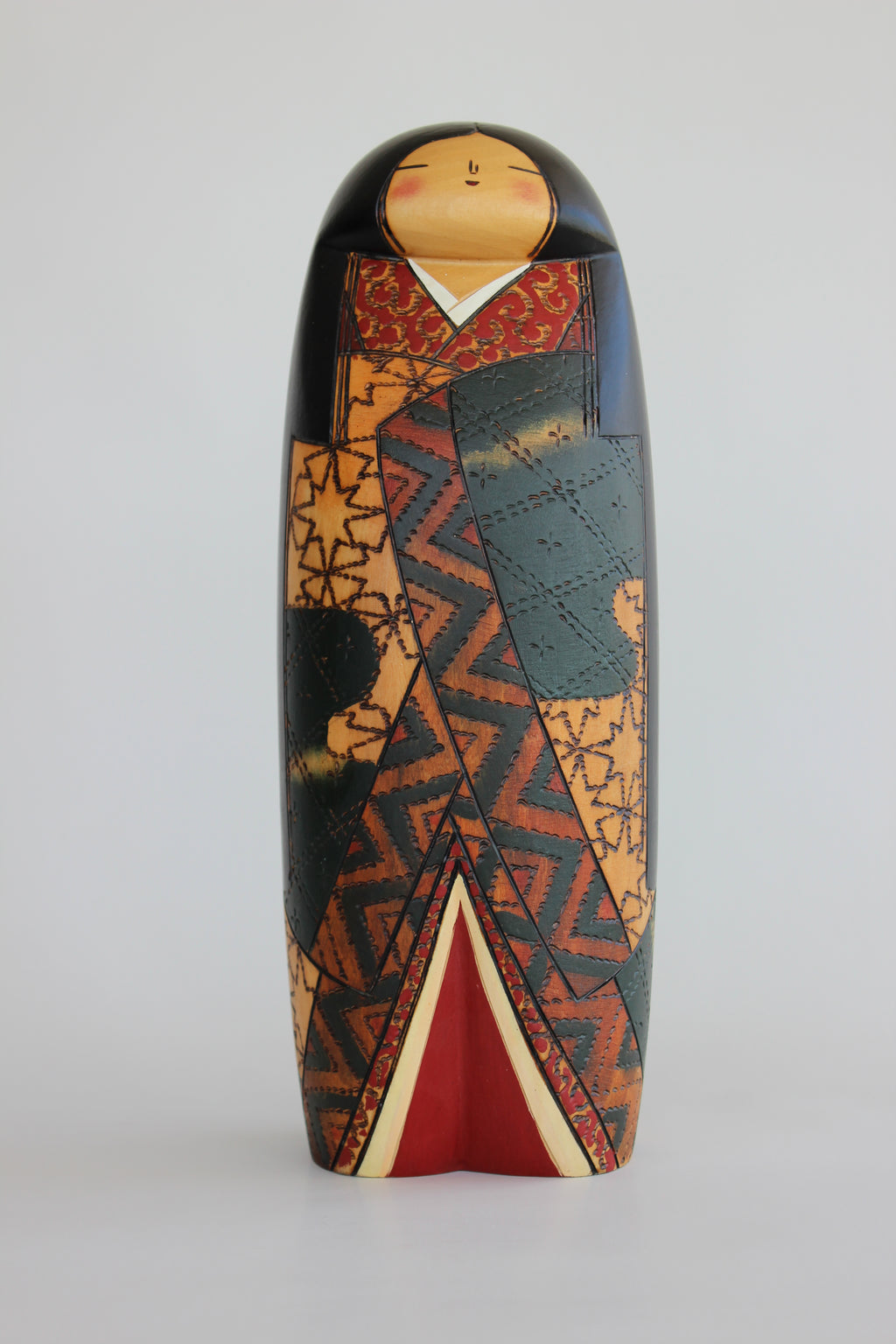 Miyabi (Elegance) Tall Sōsaku Kokeshi by Inosuke Kobayashi