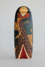 Miyabi (Elegance) Tall Sōsaku Kokeshi by Inosuke Kobayashi