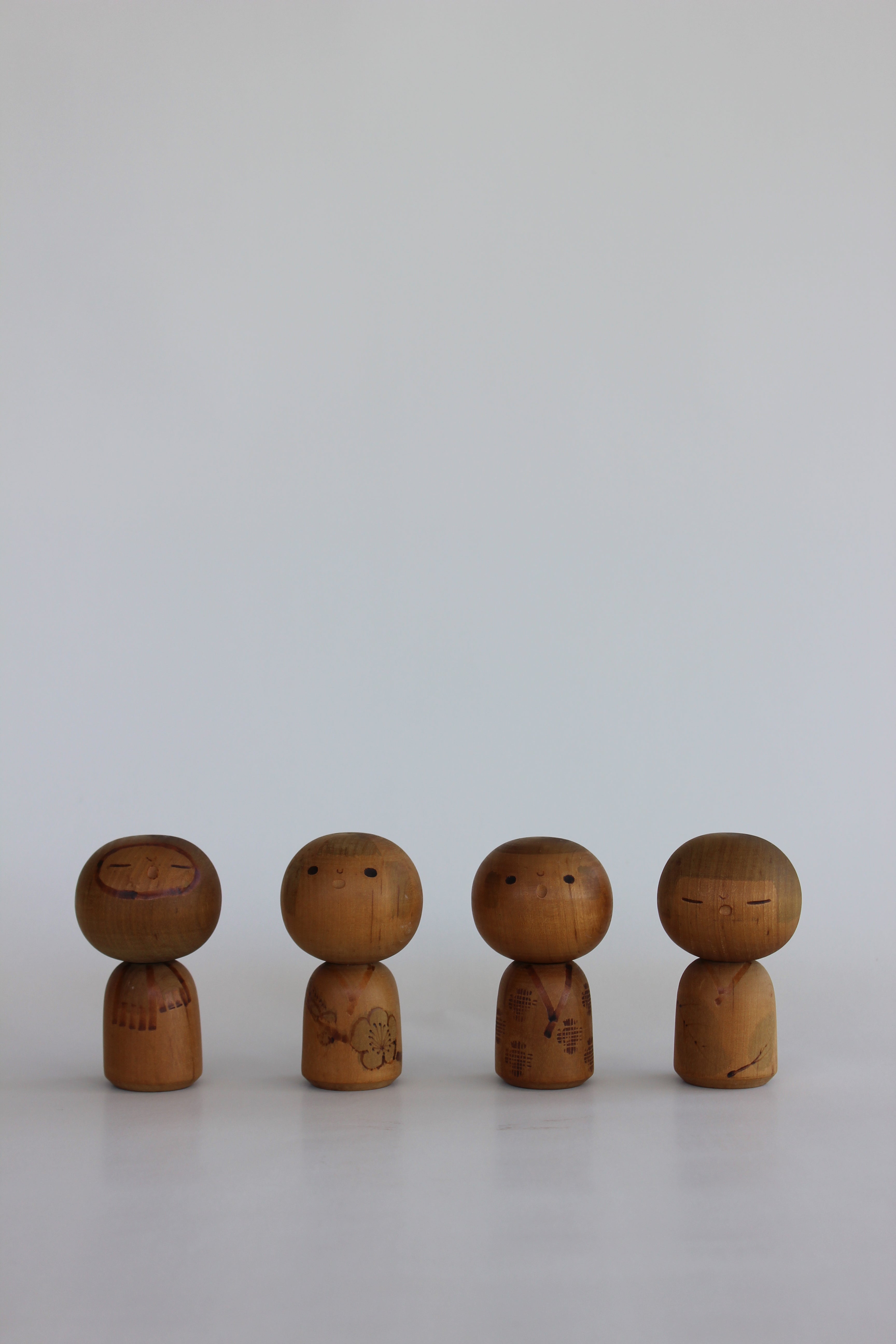 Danran (Togetherness) Miniature Sōsaku Kokeshi Quartet by Kenichi Murakami
