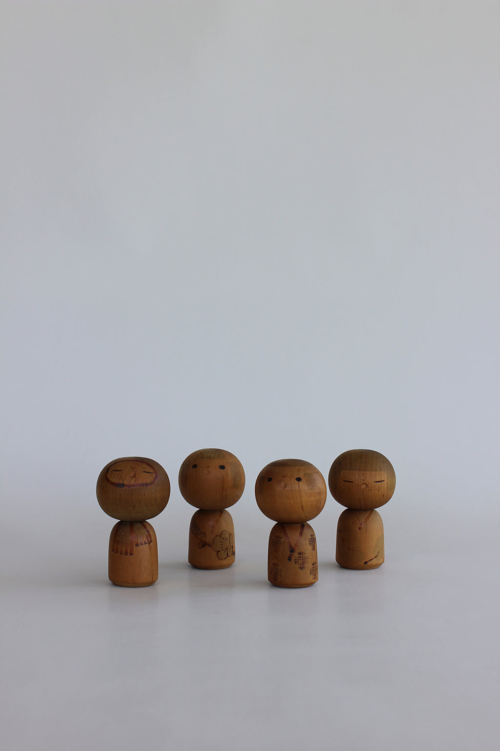 Danran (Togetherness) Miniature Sōsaku Kokeshi Quartet by Kenichi Murakami