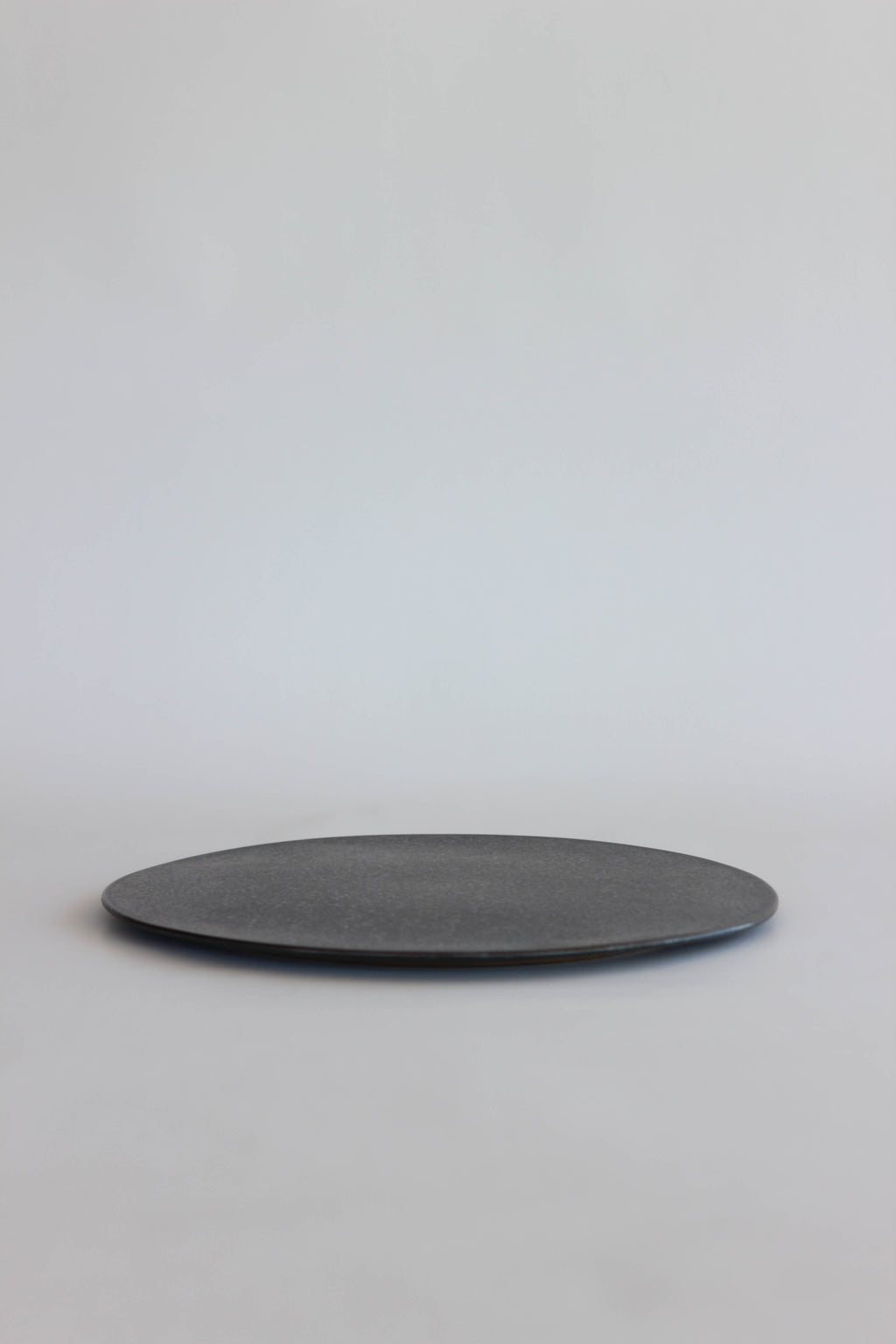 Tōetsu-gama Shō Collection Black Crystalline Glaze 27cm Rimmed Round Plate