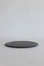 Tōetsu-gama Shō Collection Black Crystalline Glaze 27cm Rimmed Round Plate