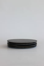 Tōetsu-gama Shō Collection Black Crystalline Glaze 23cm Rimmed Round Plate