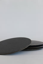 Tōetsu-gama Shō Collection Black Crystalline Glaze 23cm Rimmed Round Plate