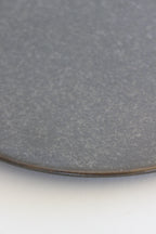 Tōetsu-gama Shō Collection Black Crystalline Glaze 23cm Rimmed Round Plate