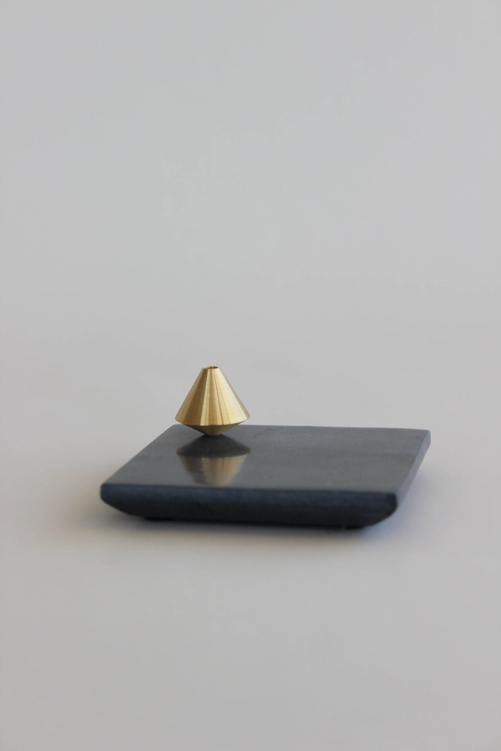 Elemense Brass Acorn Incense Holder with Slate Plate