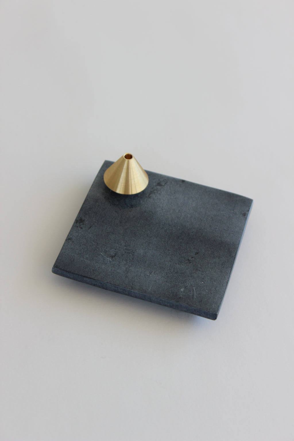 Elemense Brass Acorn Incense Holder with Slate Plate