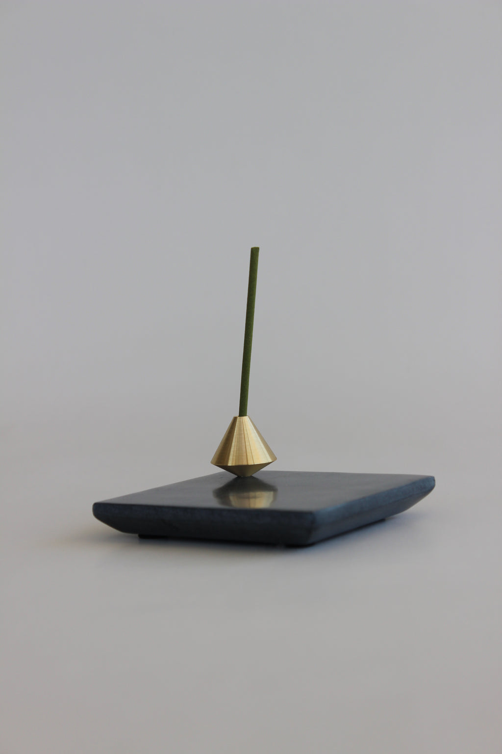 Elemense Brass Acorn Incense Holder with Slate Plate